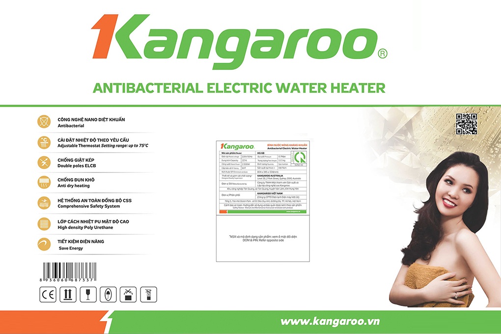 Bình nước nóng Kangaroo KG666H