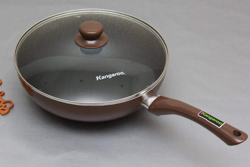 Chảo chống dính sâu lòng vung kính Kangaroo KG919M