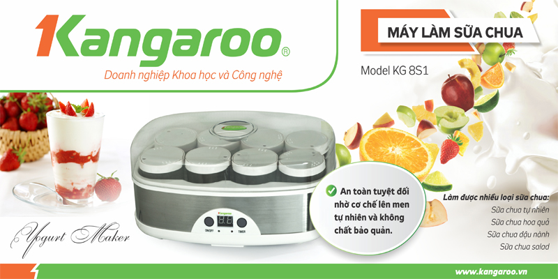 Máy làm sữa chua Kangaroo 8 cốc KG8S1