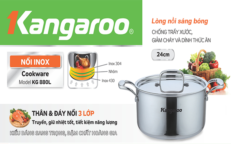 Nồi canh Inox Kangaroo KG880L