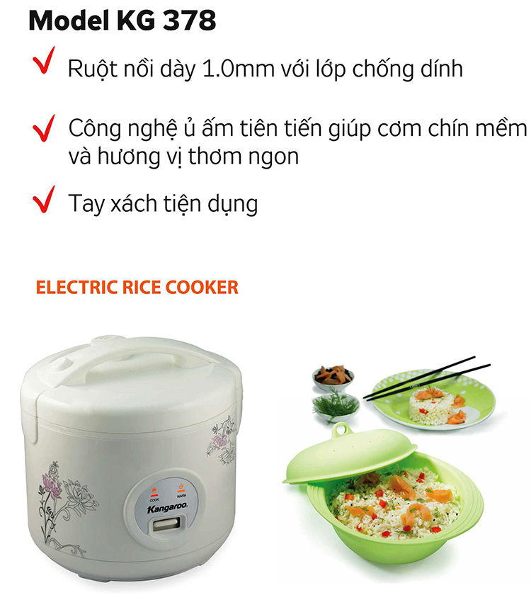 Nồi cơm điện Kangaroo KG378