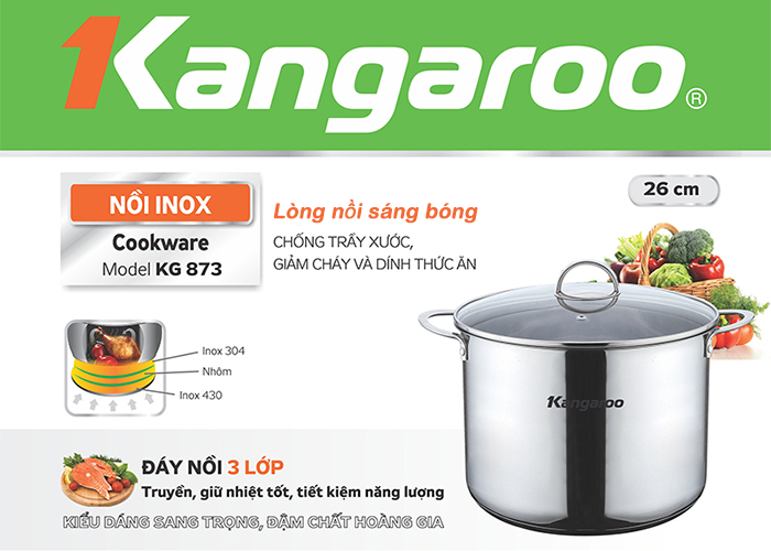 Nồi inox Kangaroo KG873