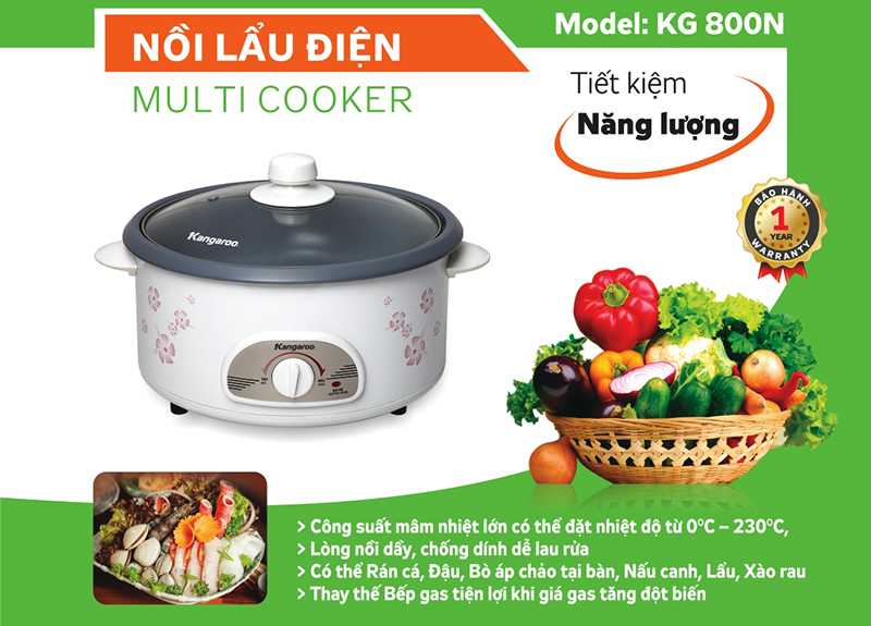 Nồi lẩu điện Kangaroo KG800N