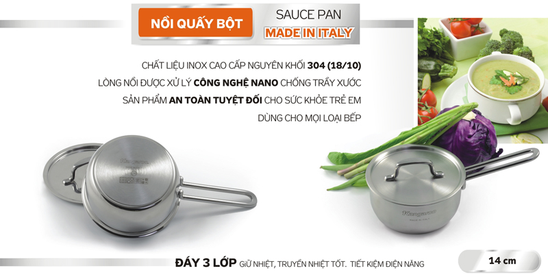 Nồi quấy bột inox Kangaroo KG177P