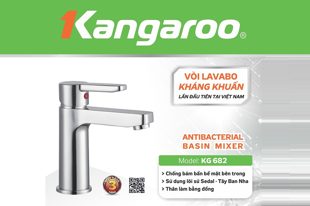 Vòi Lavabo kháng khuẩn Kangaroo KG682